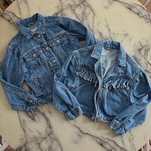 GAP Old Navy Girls Kids Blue Denim Jackets Set Lot Fringe M 8